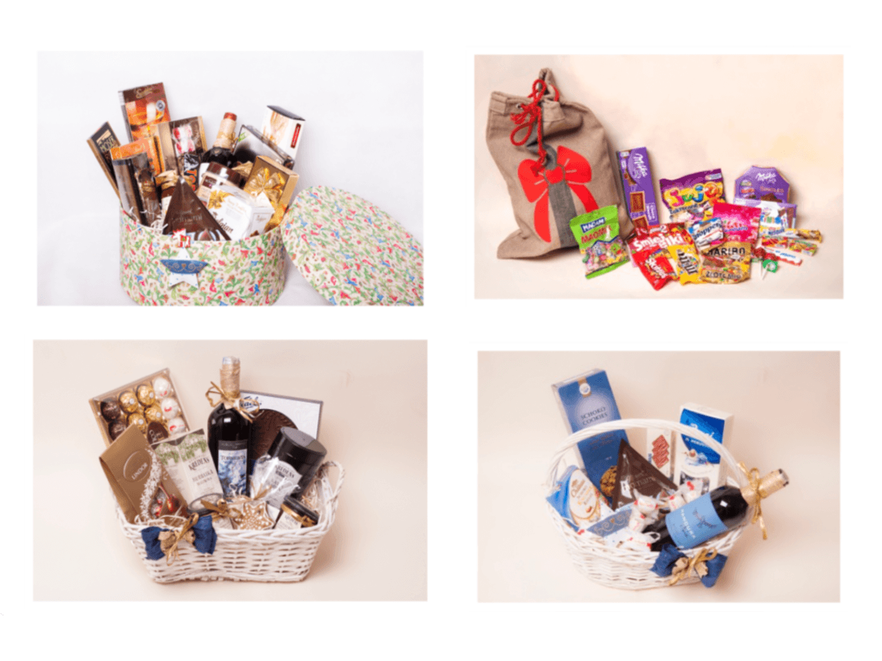 przykładowe kosze prezentowe